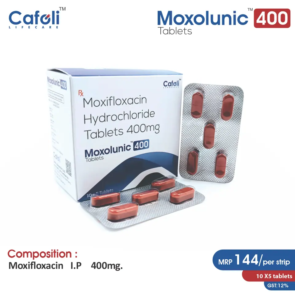 Moxifloxacin (400mg) Tablet at best price in PCD Pharma Franchise for Bacterial Infection Treatment.